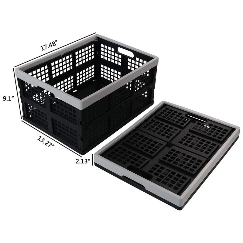 Jekiyo 34-Liter Folding Crates Storage, Collapsible Container Plastic, Set of 3 - Image 2